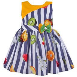 Wish Karo Blue & White Tropical Striped Dress-image-17