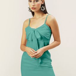 DressBerry Women Sea Green Sheath Mini Dress-image-67