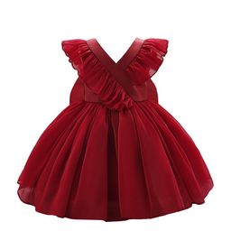 StyleCast Girls Maroon V-Neck Balloon Dress-image-79