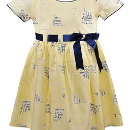 Wish Karo Yellow Satin Dress-image-80