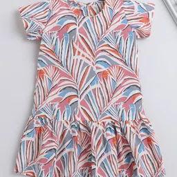 The Magic Wand Girls Tropical Printed Cotton Drop-Waist Dress-picture-18