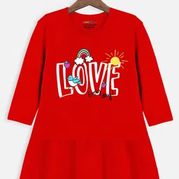YK X Trampoline Printed Round Neck Cotton Drop-Waist Dress-image-29