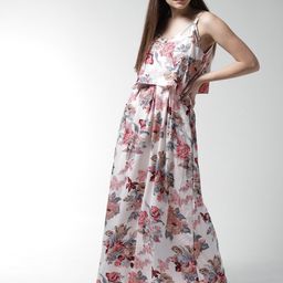 La Zoire Women Floral Printed Crepe Maxi Maxi Dress-image-5