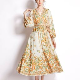 JC Collection Beige & Yellow Floral Maxi Dress-image-8
