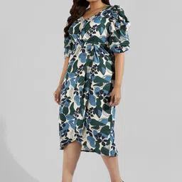Instafab Plus Multicoloured Floral Midi Dress-picture-10