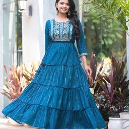 Varanga Zari & Gotta Embellished Tiered Dress-image-68