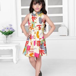 Tiny Baby Print Round Neck Cotton A-Line Dress-picture-22