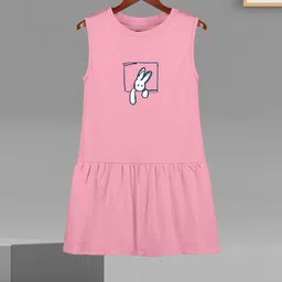 HELLCAT Girls Cotton Printed A-Line Dress-31