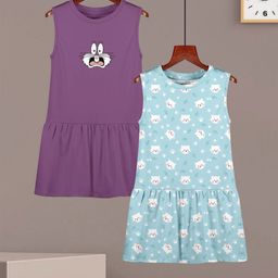 HELLCAT Girls Pack Of 2 Printed A-Line Dress-47