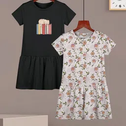 HELLCAT Girls Pack of 2 Print A-Line Dress-45