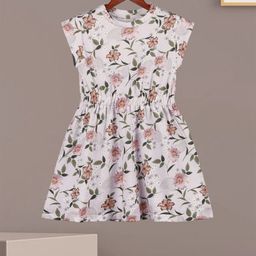 HELLCAT Girls Floral Printed A-Line Cotton Dress-picture-19