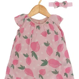 Creative Kids Infant Girls Floral Printed A-Line Dress With Headband-picture-57