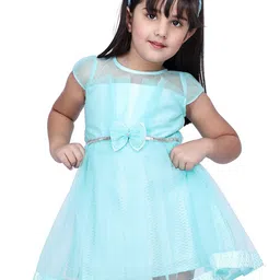 Peppermint Sea Green Net A-Line Dress-image-53