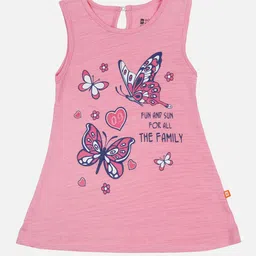 Bodycare Girls Graphic Printed Sleeveless Cotton A-Line Dress-picture-54