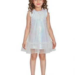Peppermint Girls Embellished Sequinned Net A-Line Dress-image-33