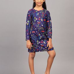 ZION Girls Printed Cotton A-Line Dress-image-37