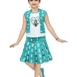 BAESD Girls Geometric Printed Top And Skirt-41