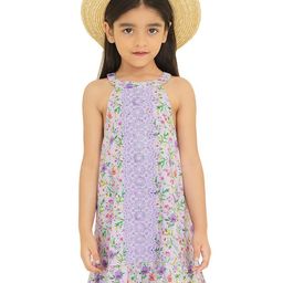 The Tribe Kids Girls Floral Printed Cotton A-Line Dress-picture-46