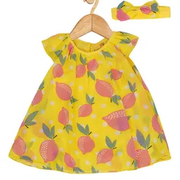 Creative Kids Infant Girls Conversational Printed A-Line Dress With Attached Bodysuit-image-30