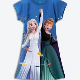 YK Disney Girls Printed Round Neck Short Sleeves A-Line Dress-picture-38