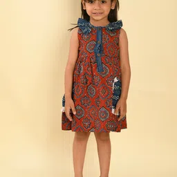 LIL PITAARA Girls Ethnic Motifs Printed Cotton A-Line Dress-picture-14