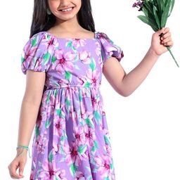 Hola Bonita Girls Floral Print Fit & Flare Dress-image-75
