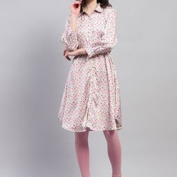 Monte Carlo Floral Print Georgette Shirt Dress-image-1