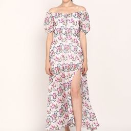 DODO & MOA Multicoloured Floral Off-Shoulder Georgette Maxi Dress-image-74