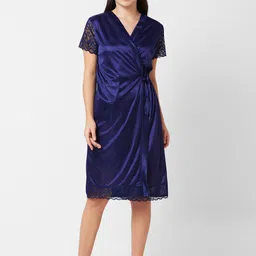 NOIRA Shoulder Strap Satin Nightdress With Robe-22
