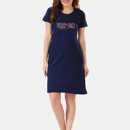 Be You Typographic Printed T-shirt Nightdress-image-78