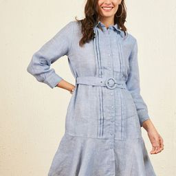 Marie Claire Cuffed Sleeves Cotton Shirt Dress-image-50