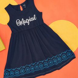 YU by Pantaloons Typography Printed Cotton Fit & Flare Dress-image-39