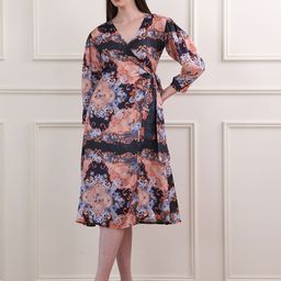 OBSHIVKA Women Floral Printed Wrap Midi Dress-image-31