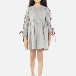 Fairies Forever Girls Grey Patterned Dress-image-67