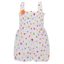 Wish Karo White & Red Printed Shoulder Straps Cotton Dress-picture-3