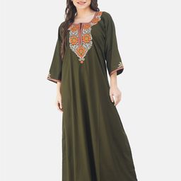 KOI SLEEPWEAR Green Embroidered Maxi Nightdress 9 FLOWER MEHENDI-image-18
