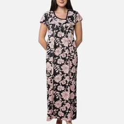 Be You Peach-Coloured Printed Maxi Nightdress-picture-28