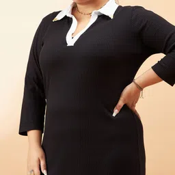 SASSAFRAS Curve Plus Size Sheath Midi Dress image 2