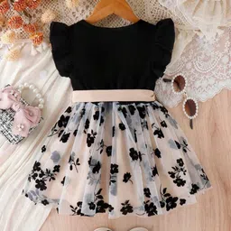 BAESD Floral Print Flutter Sleeve Fit & Flare Dress image 2