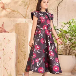 Aarika Floral Print Flutter Sleeve Maxi Dress image 3