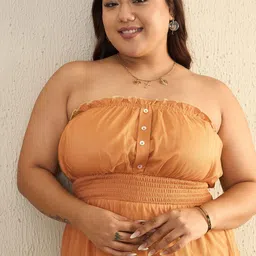 CURVE BY KASSUALLY Women Net Fit & Flare Dress image 2