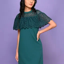 LilPicks Round Neck Cape Sleeve Bodycon Dress-picture-40