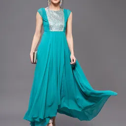 Miss Chase Sequined Fit & Flare Maxi Dress-image-13