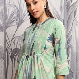 Vishudh Floral Print A-Line Midi Dress-image-12
