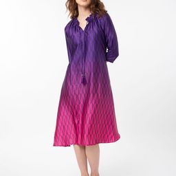 RAREISM Abstract Printed Tie -Up Belted Neck A-line Dress-7