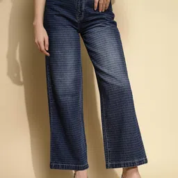 Global Republic Women Comfort Straight Fit High-Rise Low Distress Light Fade Stretchable Jeans-image-49