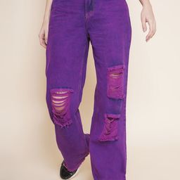 VESTIDO MODAS Women Straight Fit High-Rise Highly Distressed Cotton Jeans-image-69