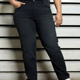 Freeform by High Star Plus Size Women Straight Fit Light Fade Stretchable Jeans-image-8