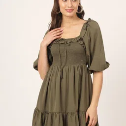 Beatnik Square Neck Fit & Flare Dress-picture-42