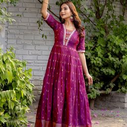 Tasarika Women Printed Fit & Flared Maxi Ethnic Dress-image-29